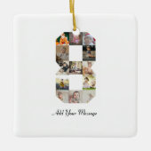 白黒番8号写真コラージュ セラミックオーナメント (正面)