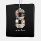 白黒番8号写真コラージュ セラミックオーナメント (左)