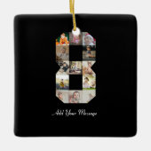 白黒番8号写真コラージュ セラミックオーナメント (正面)