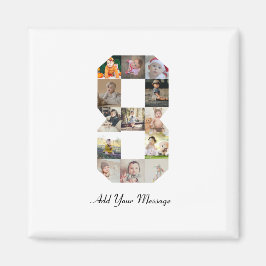 白黒番8号写真コラージュ マグネット