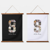 白黒番8号写真コラージュ 吊り下げ型タペストリー (ダブル)