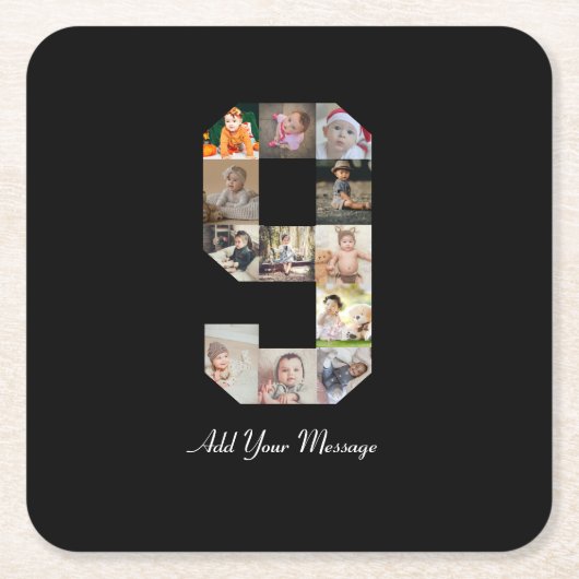 白黒番9号写真部局 スクエアペーパーコースター (正面)