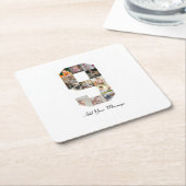 白黒番9号写真部局 スクエアペーパーコースター (アングル)