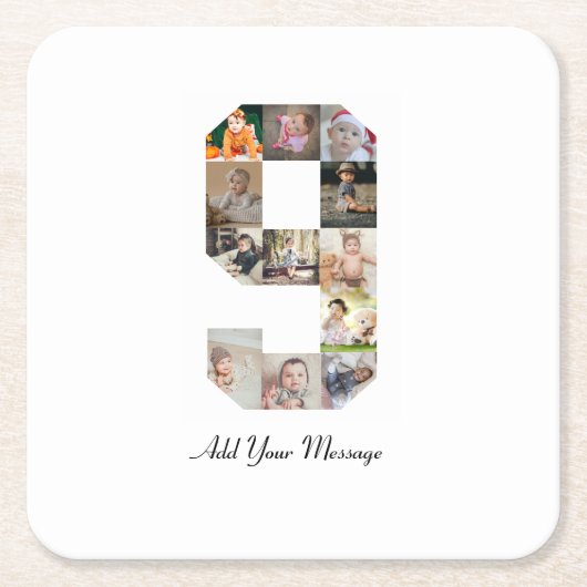 白黒番9号写真部局 スクエアペーパーコースター (正面)