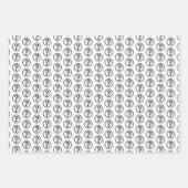 白黒疑問符パターン3D ラッピングペーパーシート (正面2)