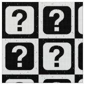 白黒疑問符パターン ファブリック (クローズアップ)