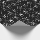 白黒白いどくろ印 ラッピングペーパー (角)