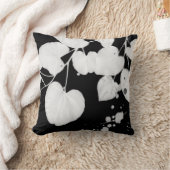 白黒白はっきりした色絵画葉デザイン クッション (ブランケット)