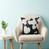 白黒白はっきりした色絵画葉デザイン クッション (椅子)