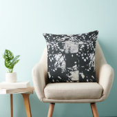 白黒白パッチワーク模様プリント クッション (椅子)