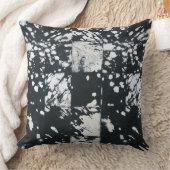 白黒白パッチワーク模様プリント クッション (ブランケット)