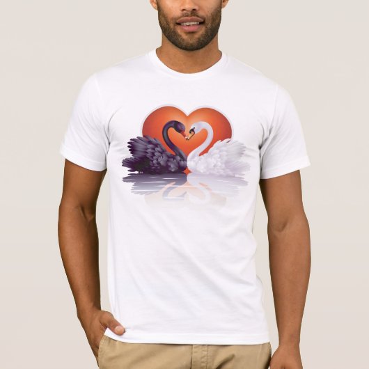白黒白白鳥はTシャツを繕う Tシャツ (正面)