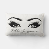 白黒白目メイクアップラッシュこんにちはゴージャス ランバークッション (裏面)