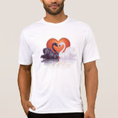 白黒白鳥は活動的になる Tシャツ (正面)