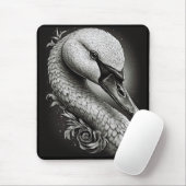 白黒白鳥マウスパッド マウスパッド (マウス)
