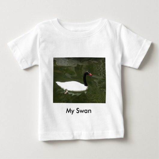 白黒白鳥 ベビーTシャツ (正面)