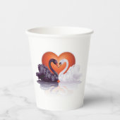 白黒白鳥 紙コップ (正面)