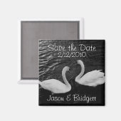 白黒白黒白鳥Dateマグネットを保存 マグネット (正面/裏面)