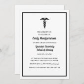 白黒看護学校卒業パーティー 招待状 (正面/裏面)