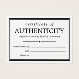 白黒真正性証明書