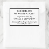 白黒真正性証明書 長方形シール (バッグ)