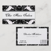 白黒真珠のダマスク織の名刺 名刺 (正面/裏面)