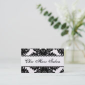 白黒真珠のダマスク織の名刺 名刺 (スタンド正面)