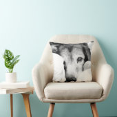 白黒眠い犬の子犬の羊飼いの枕 クッション (椅子)