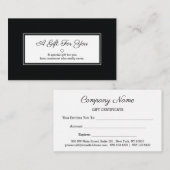 白黒矩形フレームのギフト 割引カード (正面/裏面)