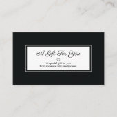 白黒矩形フレームのギフト 割引カード (正面)