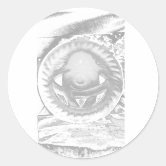 白黒石の太陽 ラウンドシール (正面)