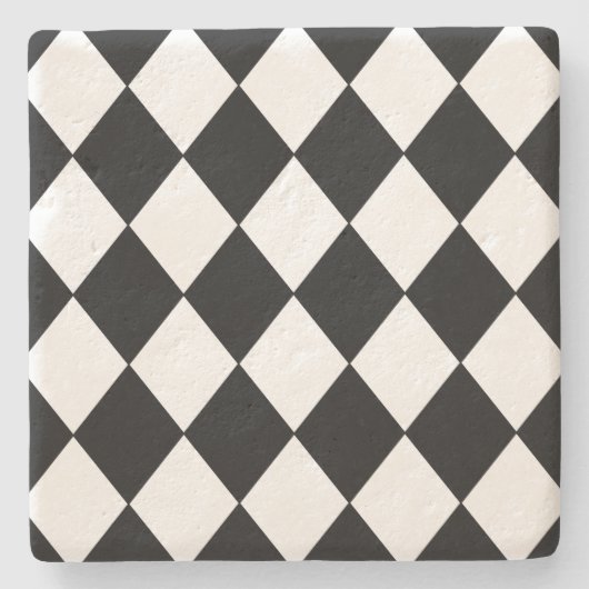 白黒石コース市松模様にター ストーンコースター (正面)