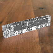 白黒砂糖のスカル デスクネームプレート (側面)