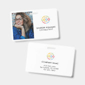 白黒社エレガント社員の写真ID バッジ (正面＆裏面)