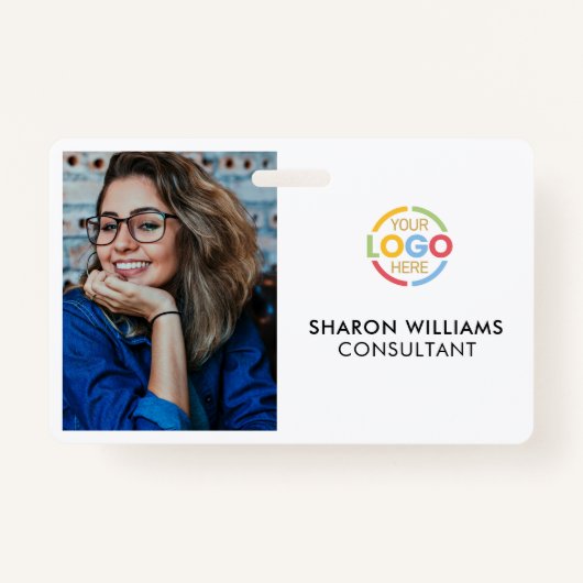 白黒社エレガント社員の写真ID バッジ (正面)