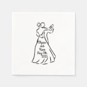 白黒社交ダンスダンサー結婚ズカクテル スタンダードカクテルナプキン (正面)