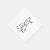 白黒社交ダンスダンサー結婚ズカクテル スタンダードカクテルナプキン (角)
