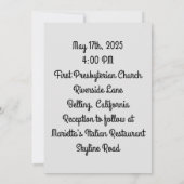 白黒社交ダンス結婚ズ 招待状 (裏面)