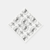 白黒社交ダンス舞踏家シャンデリア スタンダードカクテルナプキン (角)