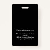 白黒社員パーソナライズされたの写真ID バッジ (裏面)