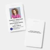 白黒社員写真ID病院 バッジ (Front & Back)