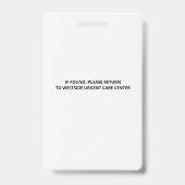 白黒社員写真ID病院 バッジ (Back)