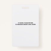 白黒社員写真ID病院 バッジ (裏面)