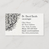 白黒神経科医ビジネスカードとニューロン 名刺 (裏面)