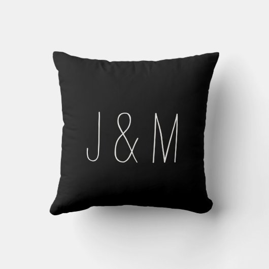 白黒私と提案の枕モノグラム結婚して下さい クッション (裏面)