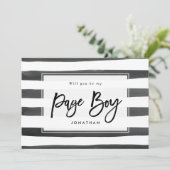 白黒私のページの男の子の提案カードです サンキューカード (スタンド正面)