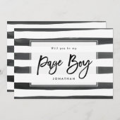 白黒私のページの男の子の提案カードです サンキューカード (正面/裏面)