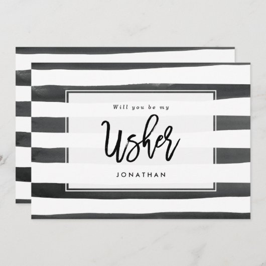 白黒私の案内係の提案カードです サンキューカード (正面/裏面)