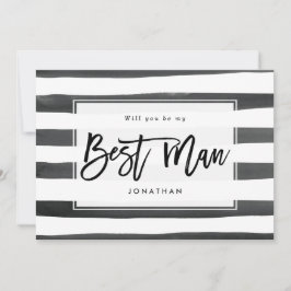 白黒私の花婿介添人の提案カードです サンキューカード