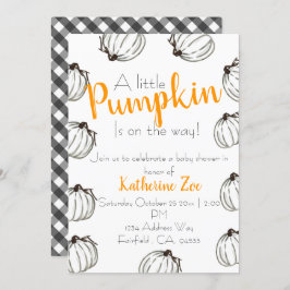 白黒秋カボチャベビーシャワー招待状 招待状